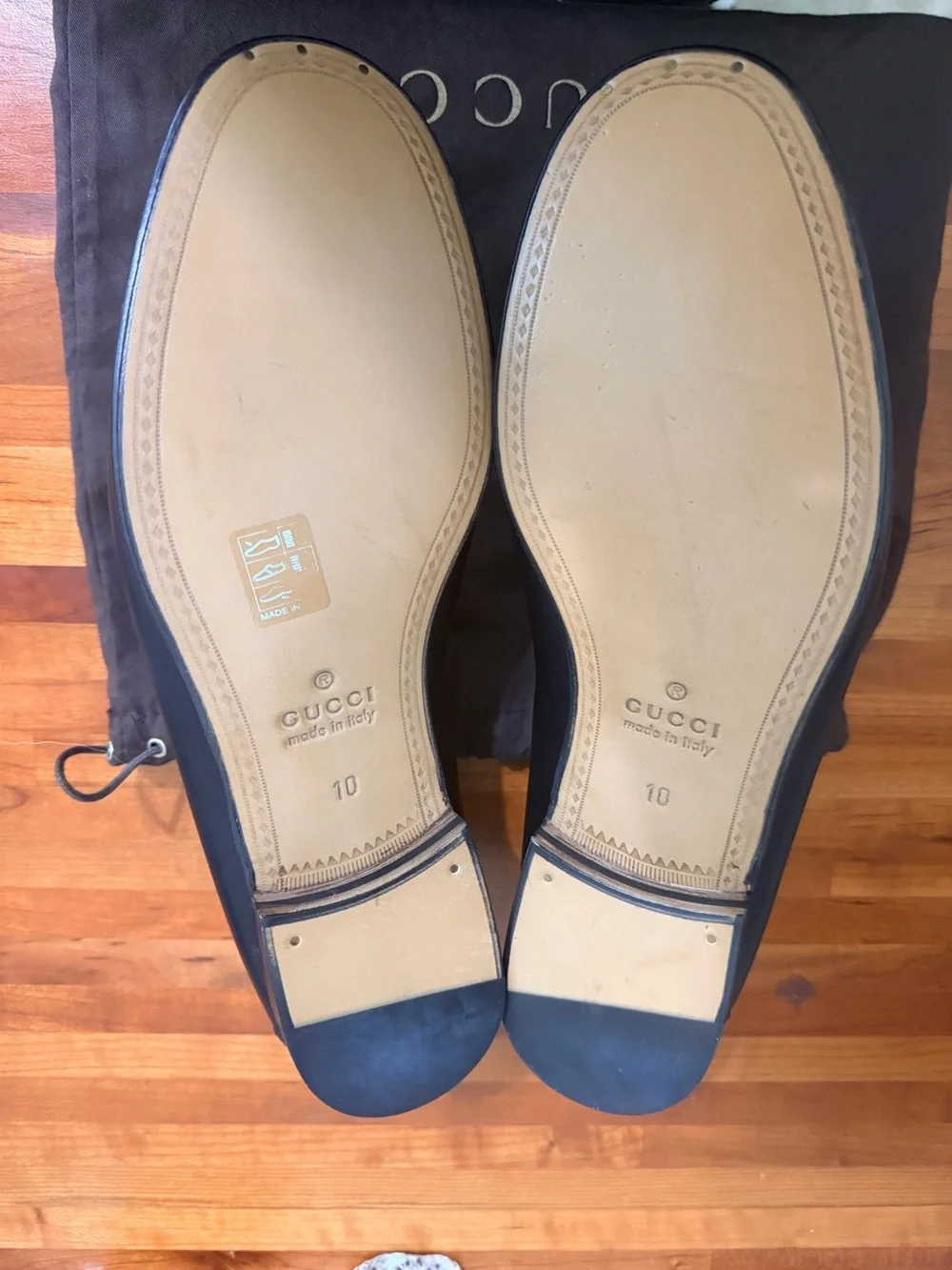 Gucci Black Leather Como Loafers with Red-Green Web & Gold Horsebit